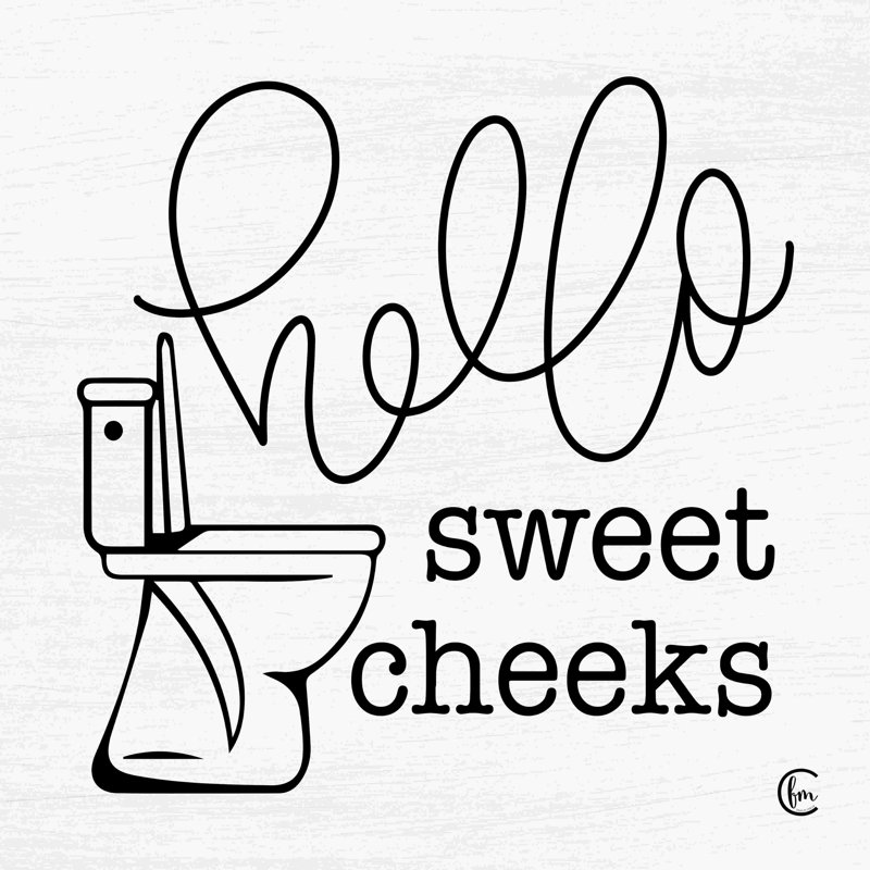 Hello Sweet Cheek - art textuel, H 12 po x l 12 po, Non, Toile tendue