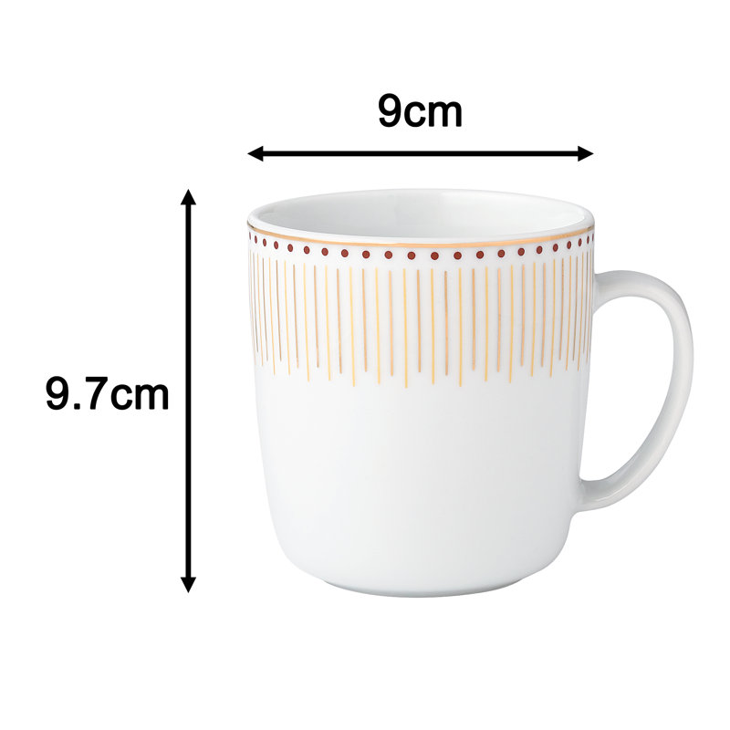 Waterside 4 Pack Gold Radiance Porcelain Mugs