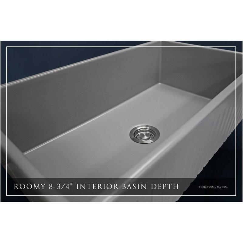 Luxury Solid Fireclay Farmhouse Sink, Stainless Steel Accessories