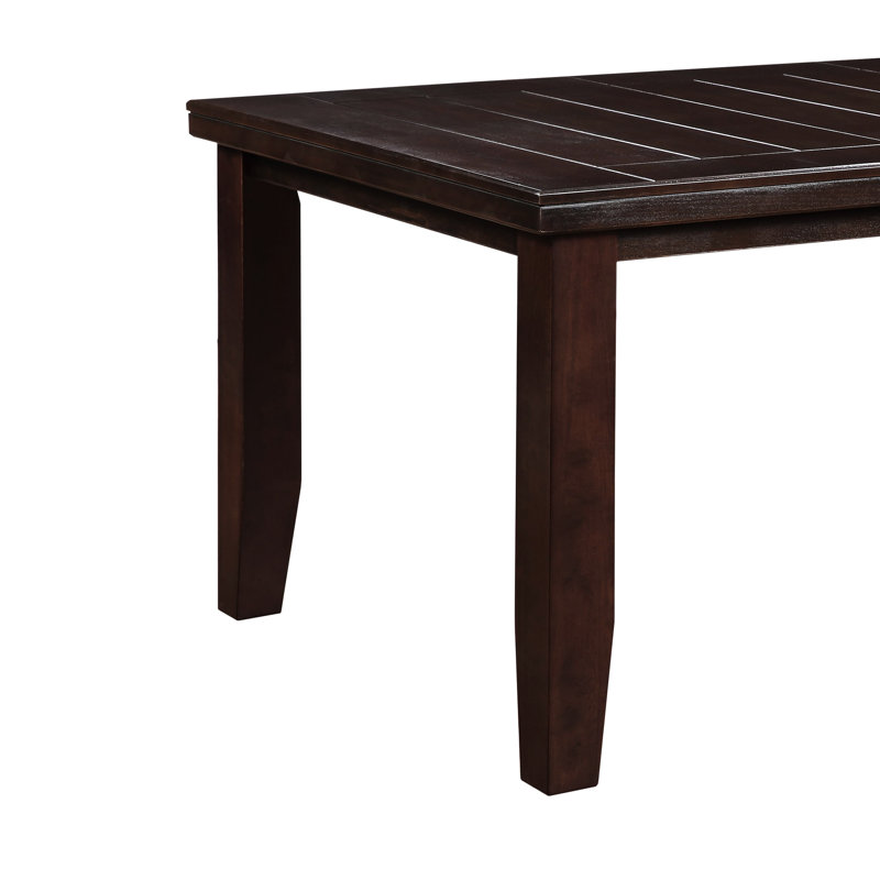 Table de salle à manger rectangulaire en cerisier avec structure moderne à pieds fuselés - pouvant accueillir 6 sièges de design élégant de 30 po x 42 po x 66 po