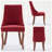 Elastic Cushion and Curved Solid Wood Legs Kitchen Side Chairs Set of 2 with Fabric Upholstery and High Backrest for Dining Room-1814504997