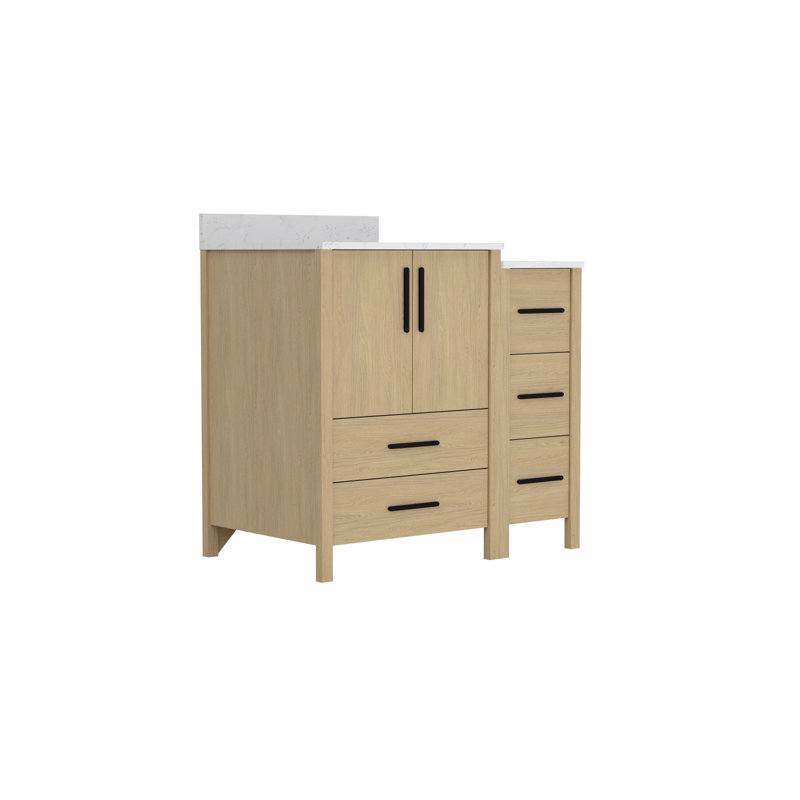 Meuble-lavabo simple 36 po x P 22 po x H 34 po, meuble-lavabo avec comptoir blanc, 36"