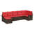 Structure brune / coussin rouge est en rupture de stock sélectionné
