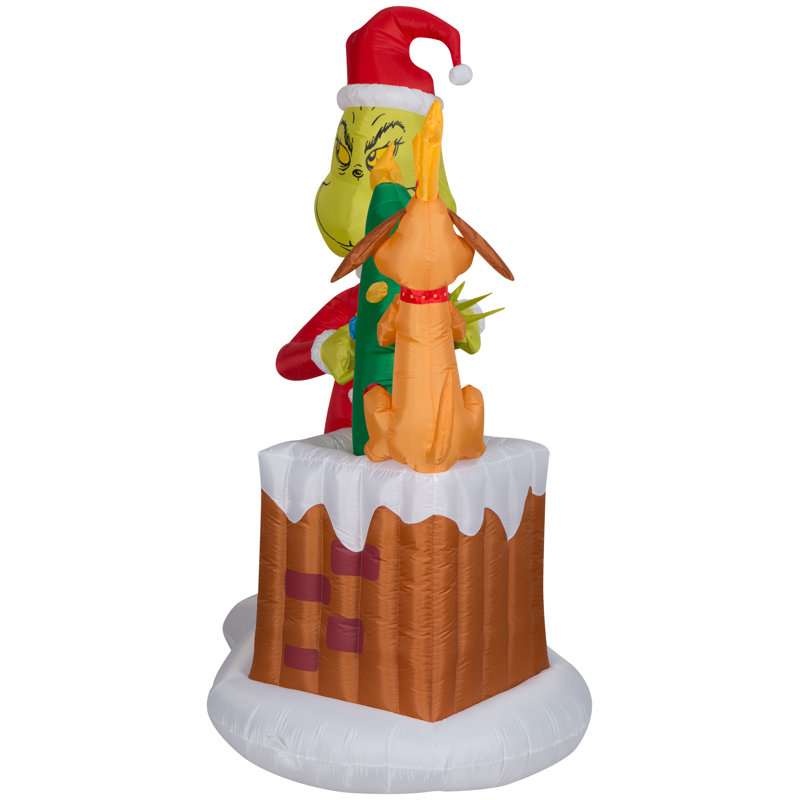 Animated Airblown-Grinch Pulling Tree from Chimney-LG Scene-Dr. Seuss
