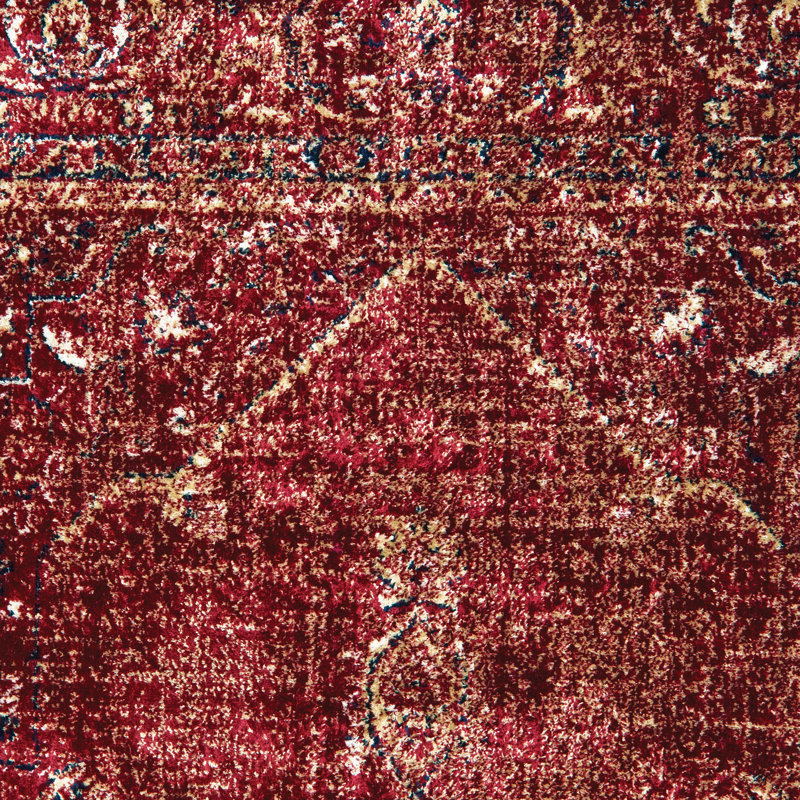 Tapis rouge en coton Hudson Oaks, Rectangle 2 pi 7 po x 13 pi 1 po
