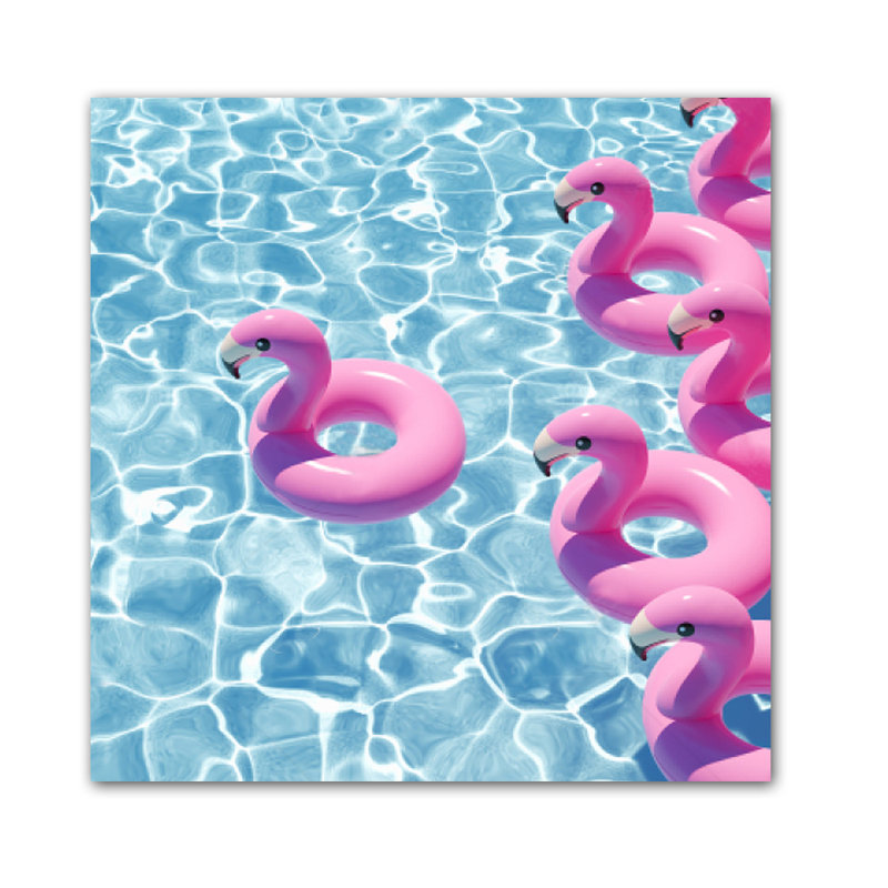 Flamingo Pool Party Print, Acrylic, 46" H x 46" W x 2.5" D
