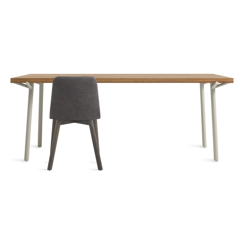 Branch Oak Solid Wood Top Dining Table, 33" W x 76" L, Gray, Oak