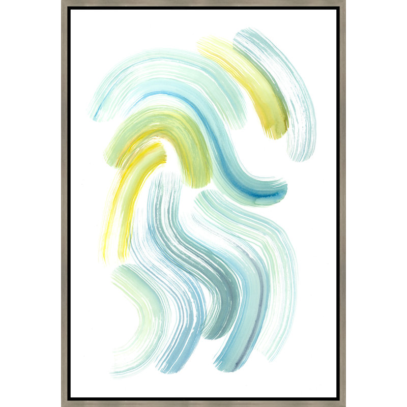 Vague verte I par Elena Carlie - Peinture sur toile, Image au gel brossé, H 54,75 po x l 37,75 po