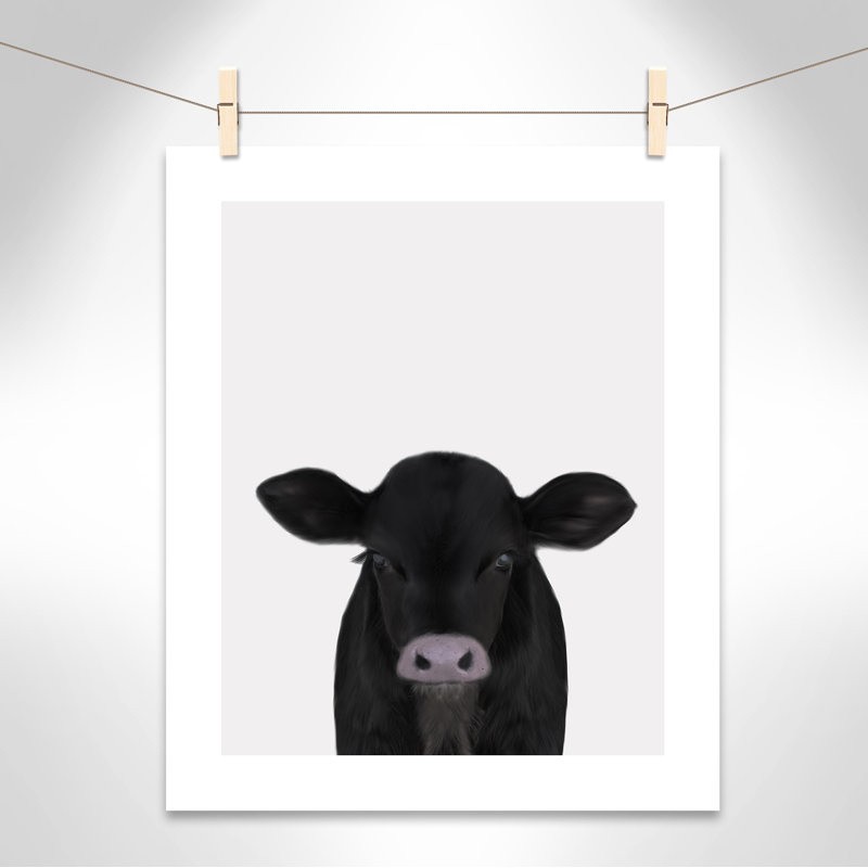 Mignon veau 1, reproduction d'art, H 24 po x l 20 po x P 1 po, Papier