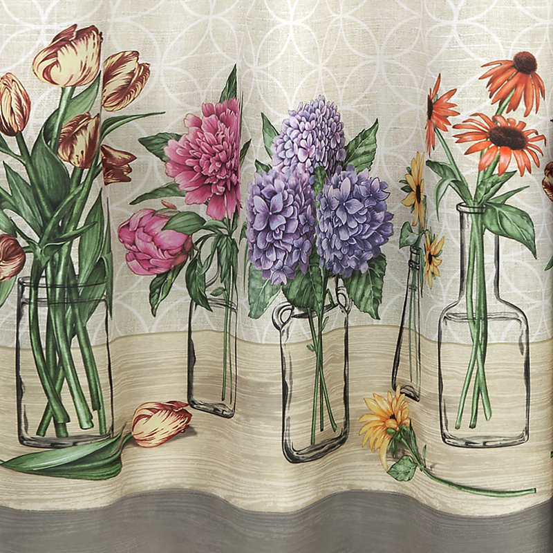 Nemiah Floral Tailored Kitchen Curtain, 58" W x 24" H