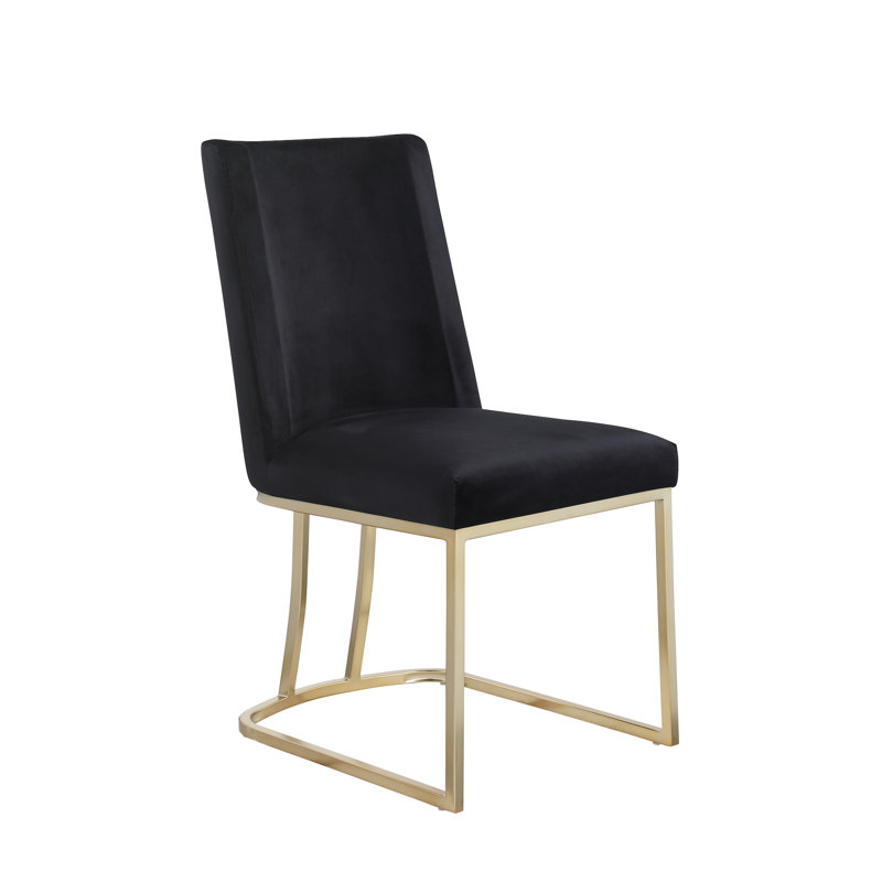 Laneesha 18.9'' H Velvet Upholstered Side Chair, Black