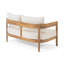 Ensemble de causeuse et table basse en bois d'acacia moderne - Mobilier de patio beige pour petits espaces