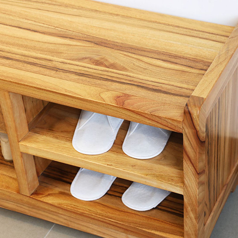 6 Pair Solid Wood Shoe Storage Bench