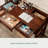 Solid Rubberwood Makeup Table, Mid-Century Vanity Desk with 2 Gliding Drawers and Flip-Top Storage Compartment - Walnut