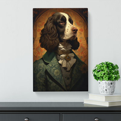 English Springer Spaniel Art Nouveau - Wrapped Canvas