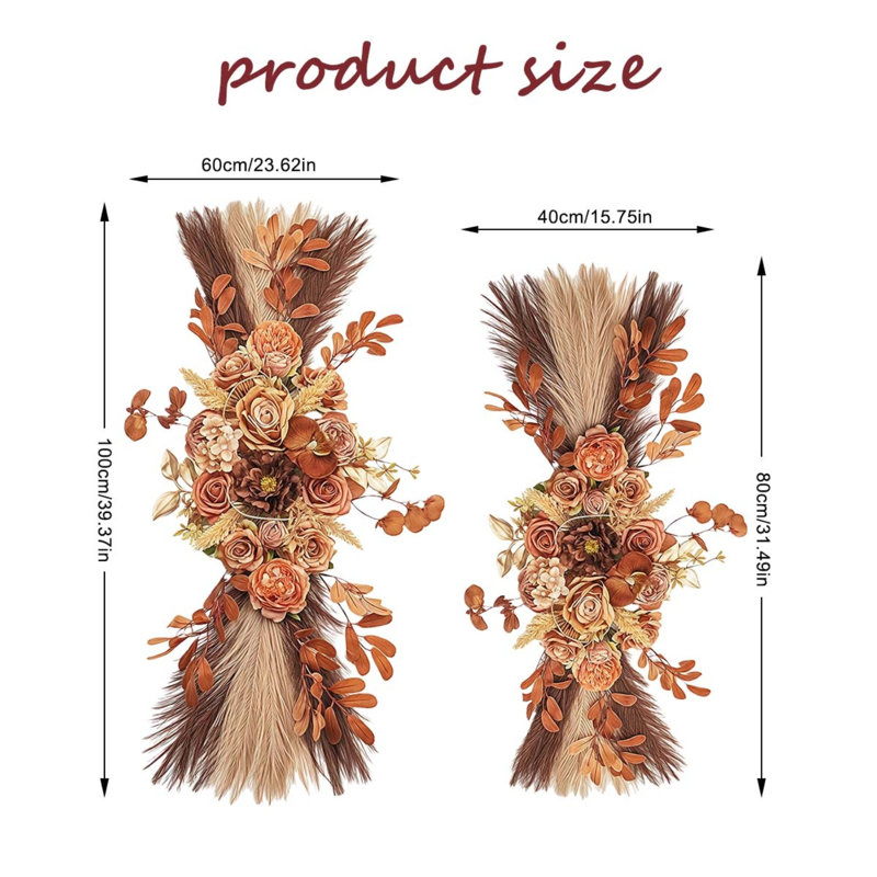 Fleurs de voûte de mariage, fleurs artificielles pour la décoration, grand feston de fleurs pour décoration florale de mariage Boho Styles - paquet de 2