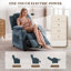  Fauteuil inclinable électrique moderne en tissu de chenille rembourré avec massage, siège pivotant à 360 degrés avec porte-gobelet-1922265891