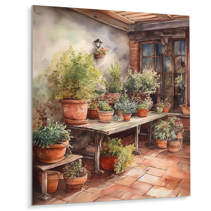 Cottage Cottage Garden IV - impression sans cadre sur métal, H 32 po x l 24 po x P 1 po