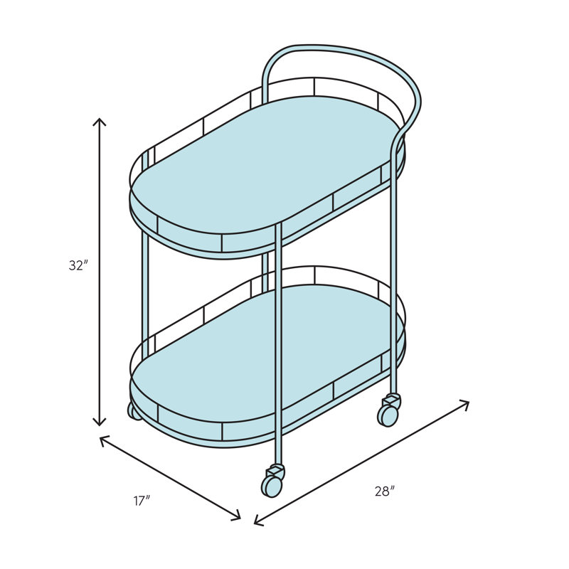 Bahamas Trolley Bar Cart
