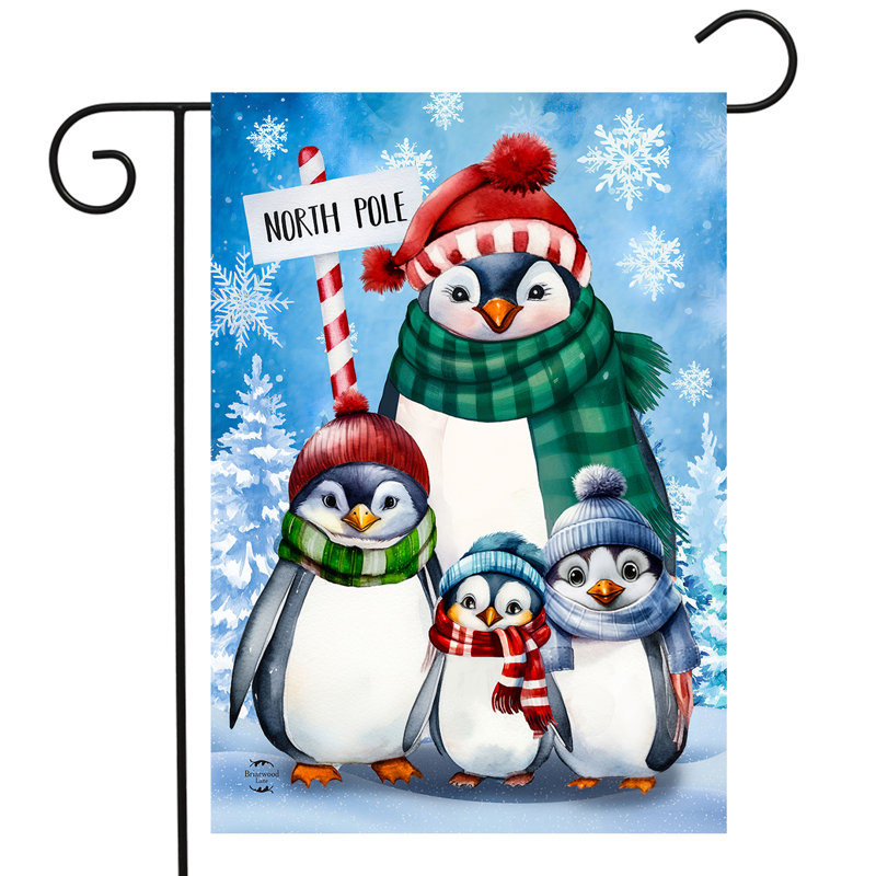Drapeau de jardin de famille de pingouins
