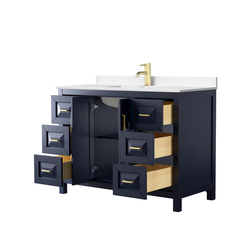 Daria 48'' W Vanity, Giotto Quartz, Brushed Gold, Blue