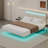 Velvet Fabric Floating Bed Frame with LED Lights-107141976-107141978