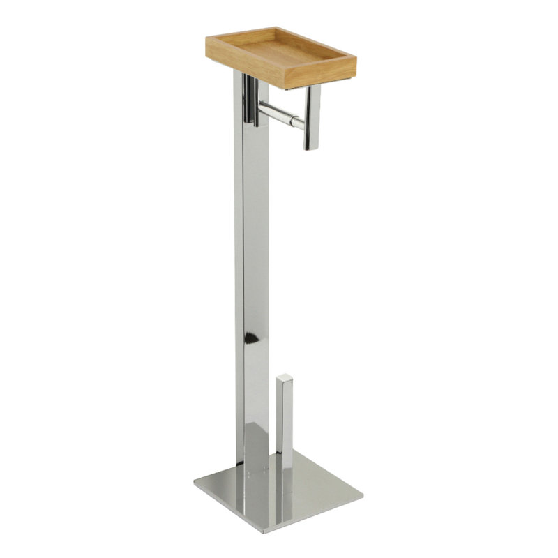 Kingston Brass Edenscape Freestanding Toilet Paper Holder with Storage Shelf, Polished Chrome