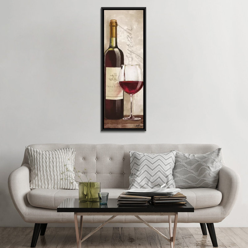 «Wine in Paris VI», reproduction d'impression sur toile tendue, H 60 po x l 20 po x P 1,5 po, Toile encadrée noire