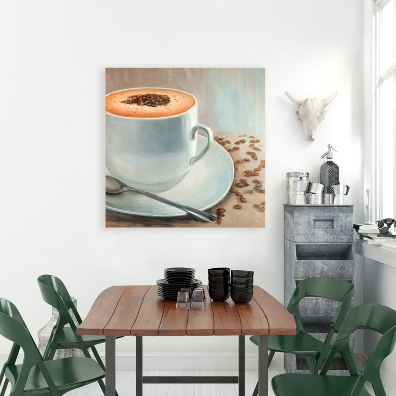 Cappuccino Time - Contemporary Canvas Art for Home Decor, 36" H x 36" W