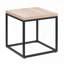 Table de bout carrée en bois et métal - Chêne naturel, design mince