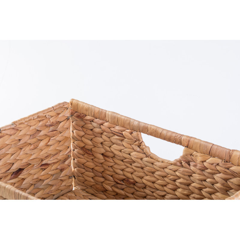 Panier en osier naturel jacinthe d'eau, H 8 po x l 18 po x P 13 po