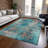 Machine Washable Indoor/Outdoor Xhevrie Teal Rug-919141203