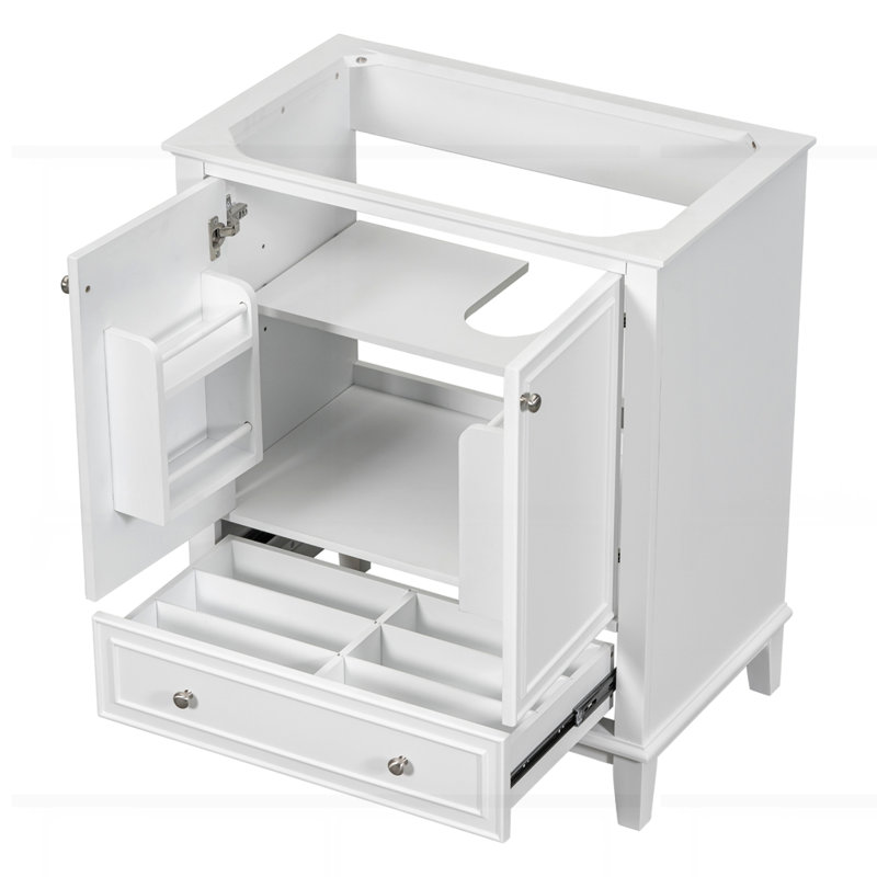 30" Bathroom Vanity without Sink, White