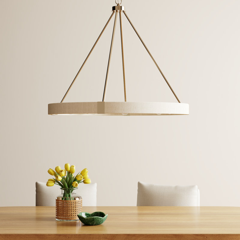 Dorrin Dimmable Wagon Wheel Chandelier, 30" H x 36" W