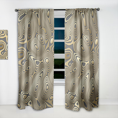 Wavy Luxury Gold Gradients II - Rideau moderne - Velours obscurcissant - 1 panneau
