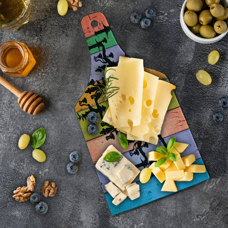 Multicolore planche à découper en verre trempé Ambesonne
