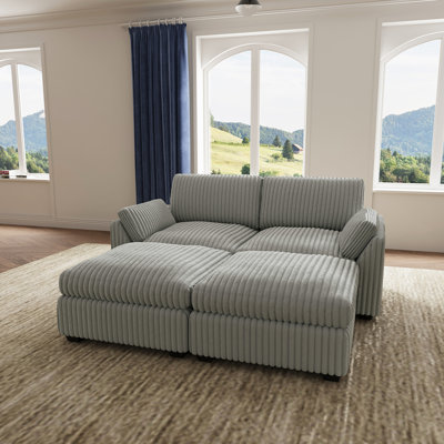 Canapé-lit large, moelleux et modulaire avec housse de coussin amovible