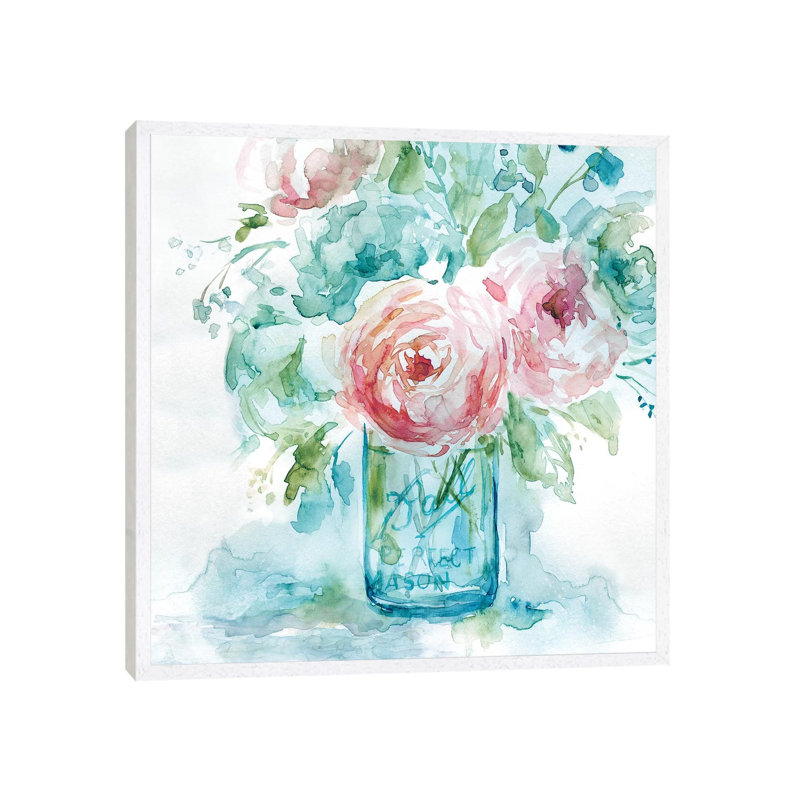 Sea & Glass II by Carol Robinson - Painting on Canvas, White Framed, 66.04 cm H x 66.04 cm W