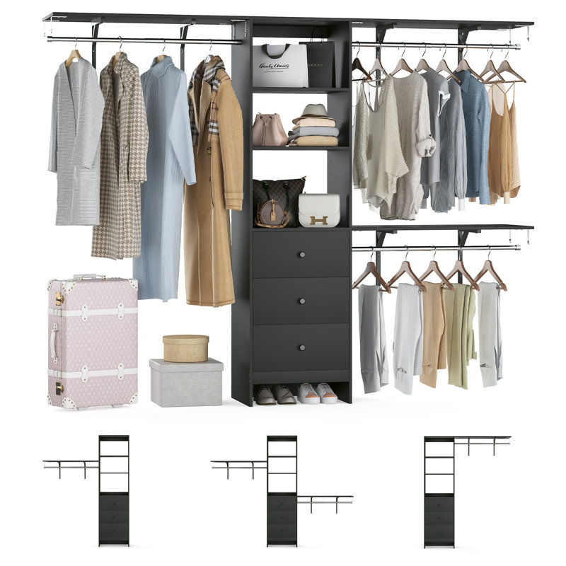 96" Closet System, Black