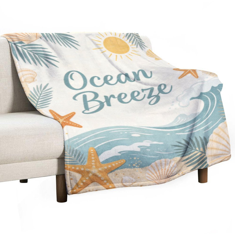 Jeté en flanelle de luxe Ocean Breeze, 30 po x 40 po