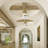 1-lamp White Gold Adjustable Glass Ceiling Light