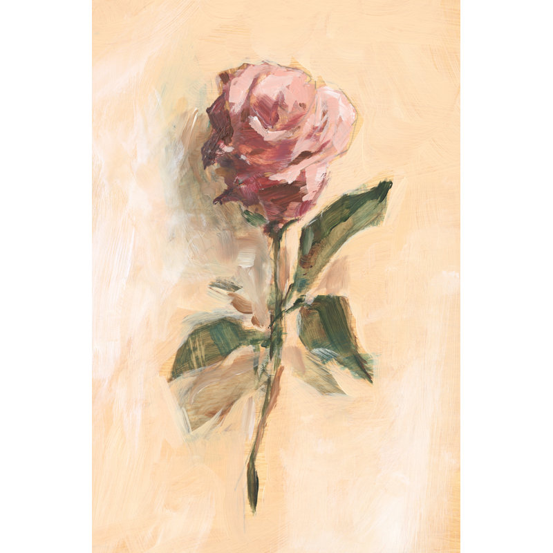 Painterly Rose Study II by Ethan Harper - Painting, 91cm H x 61cm W, Black Floater Framed