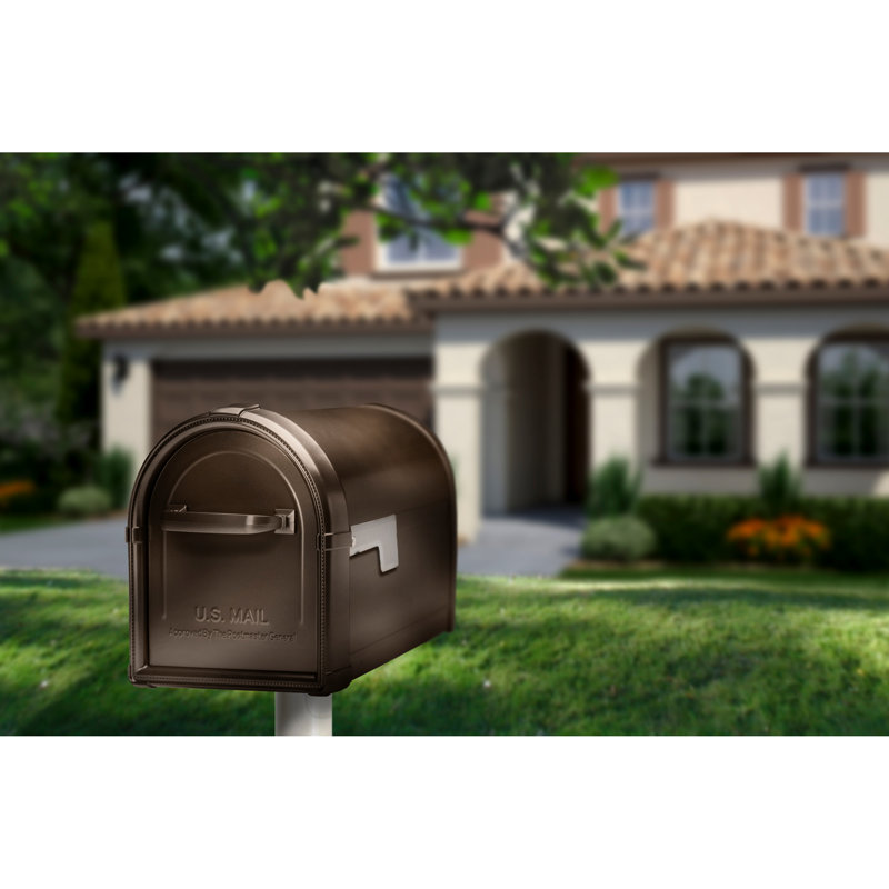 Copper Medium Post Mount Lockable Aluminum Mailbox