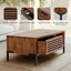 Table basse avec rangement Miller - Châtaignier rustique