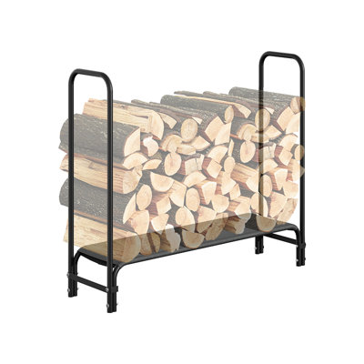 Support à bois de chauffage en métal, support à bûches robuste avec couvercle imperméable et filet en tissu