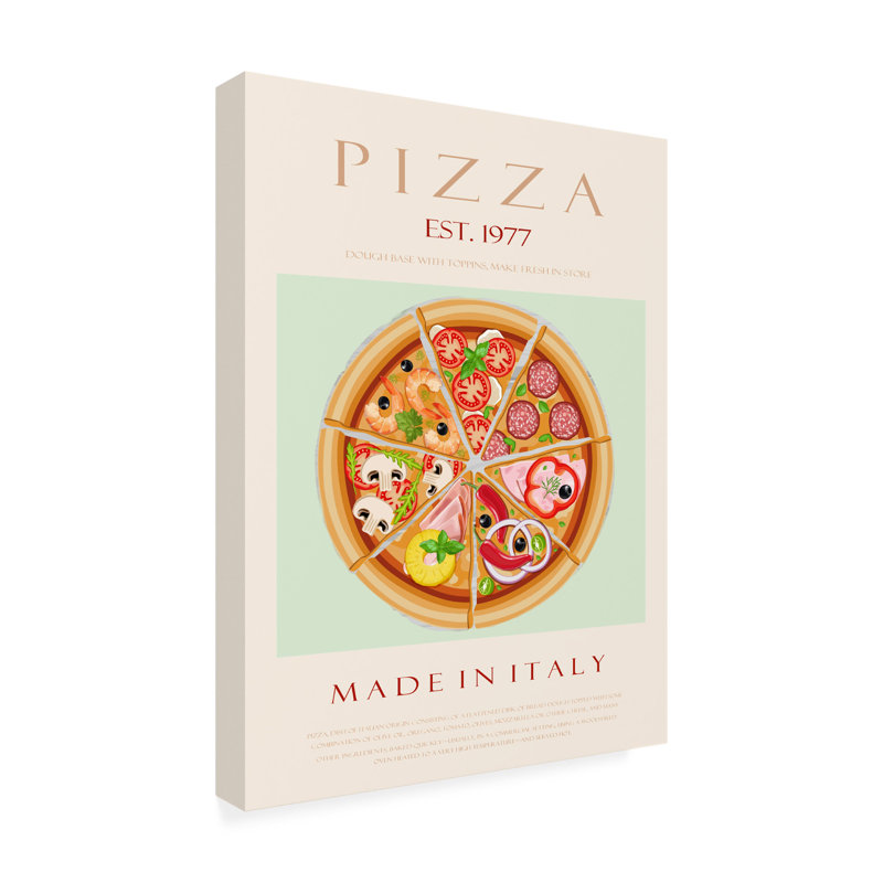 Pizza «1977 On Canvas» par Rikke Londager Boisen, H 19 po x l 14 po x P 2 po