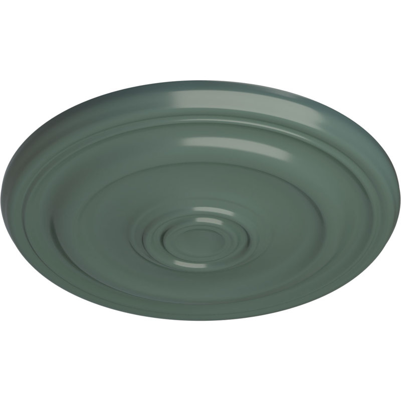 Médaillon de plafond Endurathane Tyrone, DO 16 1/8 po x P 3/4 po (convient aux auvents jusqu'à 6 3/4 po), finition gris acier peinte à la main