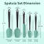Ensemble de 5 spatules en silicone, résistantes aux hautes températures, en silicone de qualité alimentaire, compatibles avec le lave-vaisselle, pour la cuisson et la pâtisserie (vert turquoise)-136125278