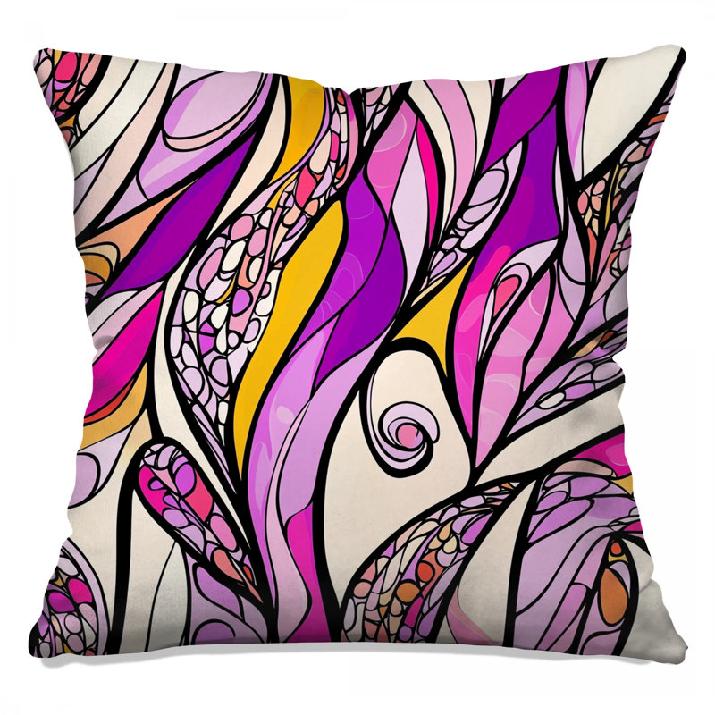 Abstract Throw Pillow, Art Double Sided Pillows, Square 20", Purple Abstract