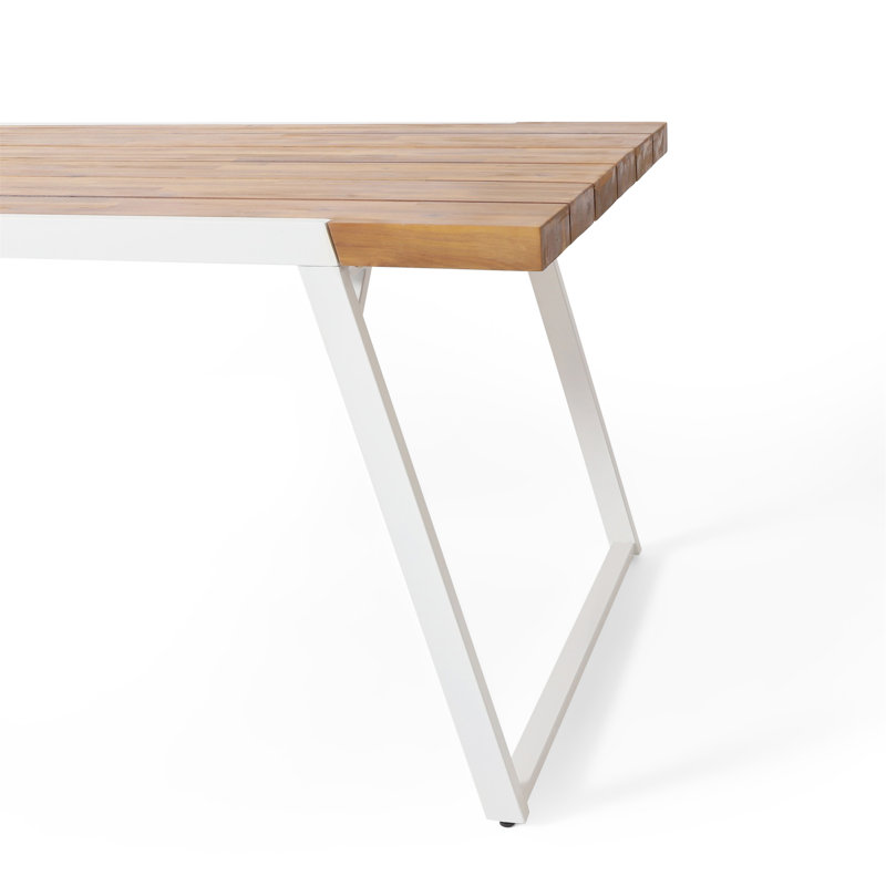 Table de salle à manger Saviel Acacia, Blanc